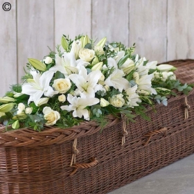 Lily and Rose Casket Spray White