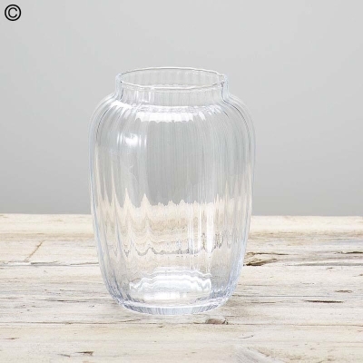 Vintage Ribbed Vase